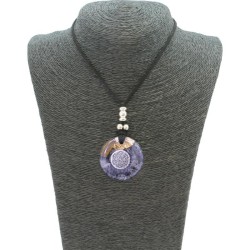 Collar Orgon Flor de la Vida Negra (3,7 cm Ajustable)