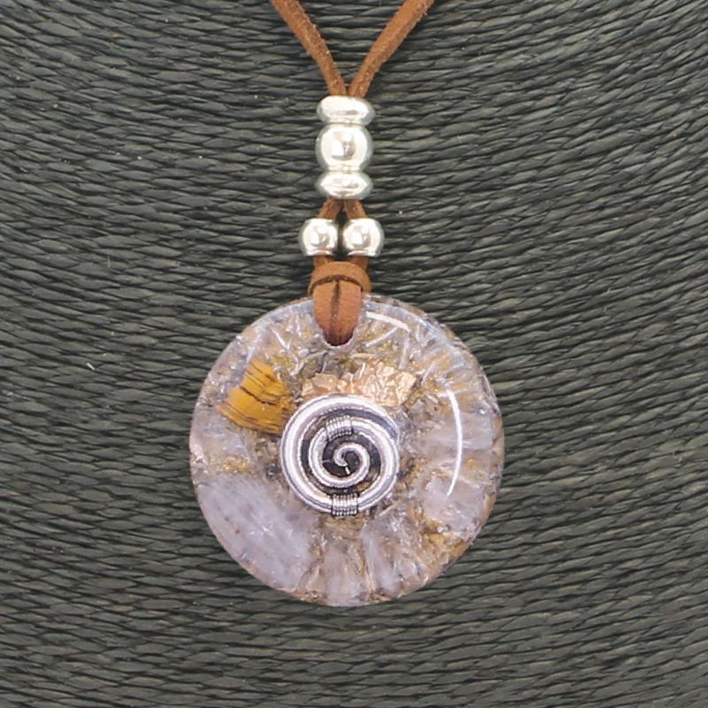 Collar Orgon Espiral Beige (3,7 cm Ajustable) Marron