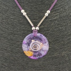 Collar Orgon Espiral Morado (3,7 cm Ajustable)
