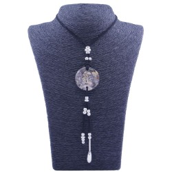 Collar Orgon Arbol de la Vida Negro con Abalorios (3,7 cm Ajustable)