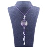 Collar Orgon Flor de la Vida Morado con Abalorios (3,7 cm Ajustable)