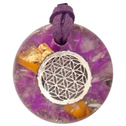 Llavero Orgon Flor de la Vida Morada (3,2 cm x 9.5 cm largo)