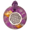 Llavero Orgon Flor de la Vida Morada (3,2 cm x 9.5 cm largo)