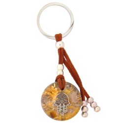 Llavero Orgon Mano de Fatima Beige Marron (3,2 cm x 9.5 cm largo)