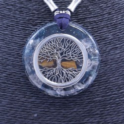 Collar Orgon Arbol de la Vida Azul (5,4 cm Ajustable)