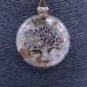 Collar Orgon Arbol de la vida brillantes Beige (5,4 cm Ajustable)