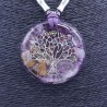 Collar Orgon Arbol de la vida brillantes Morado (5,4 cm Ajustable)