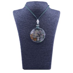 Collar Orgon Arbol de la vida brillantes Verde (5,4 cm Ajustable)