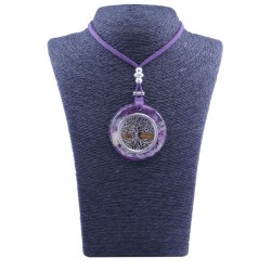 Collar Orgon Arbol de la Vida Morado (5,4 cm Ajustable)