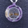 Collar Orgon Arbol de la Vida Morado (5,4 cm Ajustable)