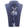Collar Orgon Espiral Azul con Abalorios (5,4 cm Ajustable)