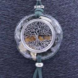 Collar Orgon Arbol de la vida Verde con Abalorios (5,4 cm Ajustable)