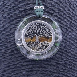 Collar Orgon Arbol de la Vida Verde (5,4 cm Ajustable)