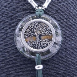 Collar Orgon Arbol de la vida Verde con Abalorios (5,4 cm Ajustable)