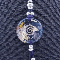 Collar Orgon Espiral Azul con Abalorios (3,7 cm Ajustable)