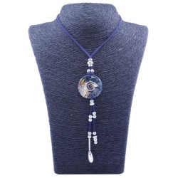 Collar Orgon Espiral Azul con Abalorios (3,7 cm Ajustable)
