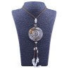 Collar Orgon Espiral Beige con Abalorios (5,4 cm Ajustable)