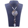 Collar Orgon Espiral Beige con Abalorios (5,4 cm Ajustable)