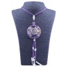 Collar Orgon Espiral Morado con Abalorios (5,4 cm Ajustable)