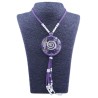 Collar Orgon Espiral Morado con Abalorios (5,4 cm Ajustable)