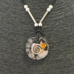 Collar Orgon Espiral Negro (3,2 cm Ajustable)