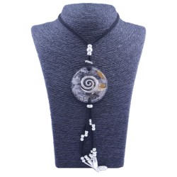 Collar Orgon Espiral Negro con Abalorios (5,4 cm Ajustable)