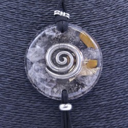 Collar Orgon Espiral Negro con Abalorios (5,4 cm Ajustable)