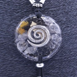 Collar Orgon Espiral Negro con Abalorios (5,4 cm Ajustable)