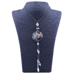 Collar Orgon Espiral Verde con Abalorios (3,7 cm Ajustable)