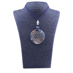 Collar Orgon Flor de la Vida Azul (5,4 cm Ajustable)