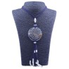 Collar Orgon Flor de la vida Azul con Abalorios (5,4 cm Ajustable)