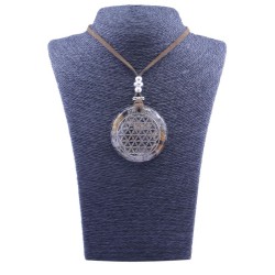 Collar Orgon Flor de la Vida Beige (5,4 cm Ajustable)