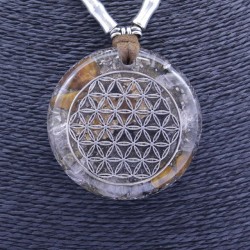 Collar Orgon Flor de la Vida Beige (5,4 cm Ajustable)