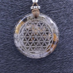 Collar Orgon Flor de la Vida Beige (5,4 cm Ajustable)