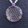 Collar Orgon Flor de la Vida Morado (5,4 cm Ajustable)