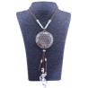 Collar Orgon Flor de la vida Beige con Abalorios (5,4 cm Ajustable)