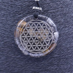 Collar Orgon Flor de la Vida Negro (5,4 cm Ajustable)