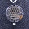 Collar Orgon Flor de la vida Negro con Abalorios (5,4 cm Ajustable)