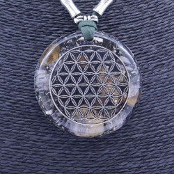 Collar Orgon Flor de la Vida Verde (5,4 cm Ajustable)