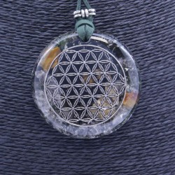 Collar Orgon Flor de la Vida Verde (5,4 cm Ajustable)