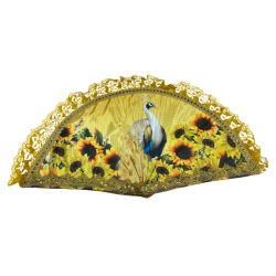 Abanico Ochun 65 x 35 cm tela impresa doble cara ·