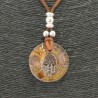 Collar Orgon Mano Fatima Beige (3,2 cm Ajustable) Marron