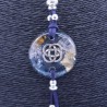Collar Orgon Nudo Celta Azul con Abalorios (3,7 cm Ajustable)
