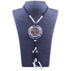 Collar Orgon Arbol de la vida Negro con Abalorios (5,4 cm Ajustable)
