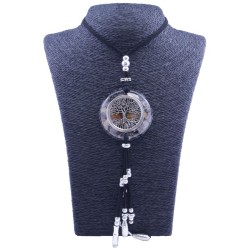 Collar Orgon Arbol de la vida Negro con Abalorios (5,4 cm Ajustable)