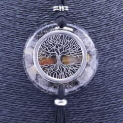 Collar Orgon Arbol de la vida Negro con Abalorios (5,4 cm Ajustable)