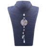 Collar Orgon Nudo Celta Beige con Abalorios (3,7 cm Ajustable)