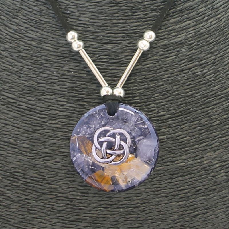 Collar Orgon Nudo Celta Negro (3,7 cm Ajustable)