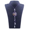 Collar Orgon Nudo Celta Morado con Abalorios (3,7 cm Ajustable)