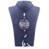 Collar Orgon Om Azul con Abalorios (5,4 cm Ajustable)